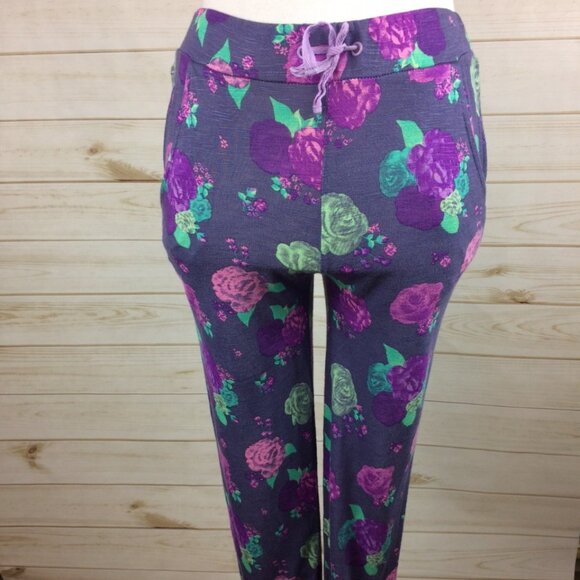 Miss Understood Women's purple floral lounge pants sleepwear Sz 10 - Picture 2 of 8